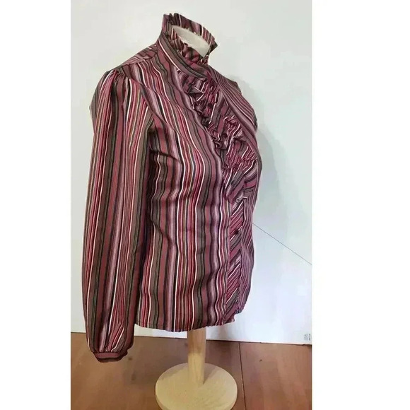 Vintage Sunny South button up blouse 1970s womens size 10 polyester SUPERFLY - Picture 2 of 6